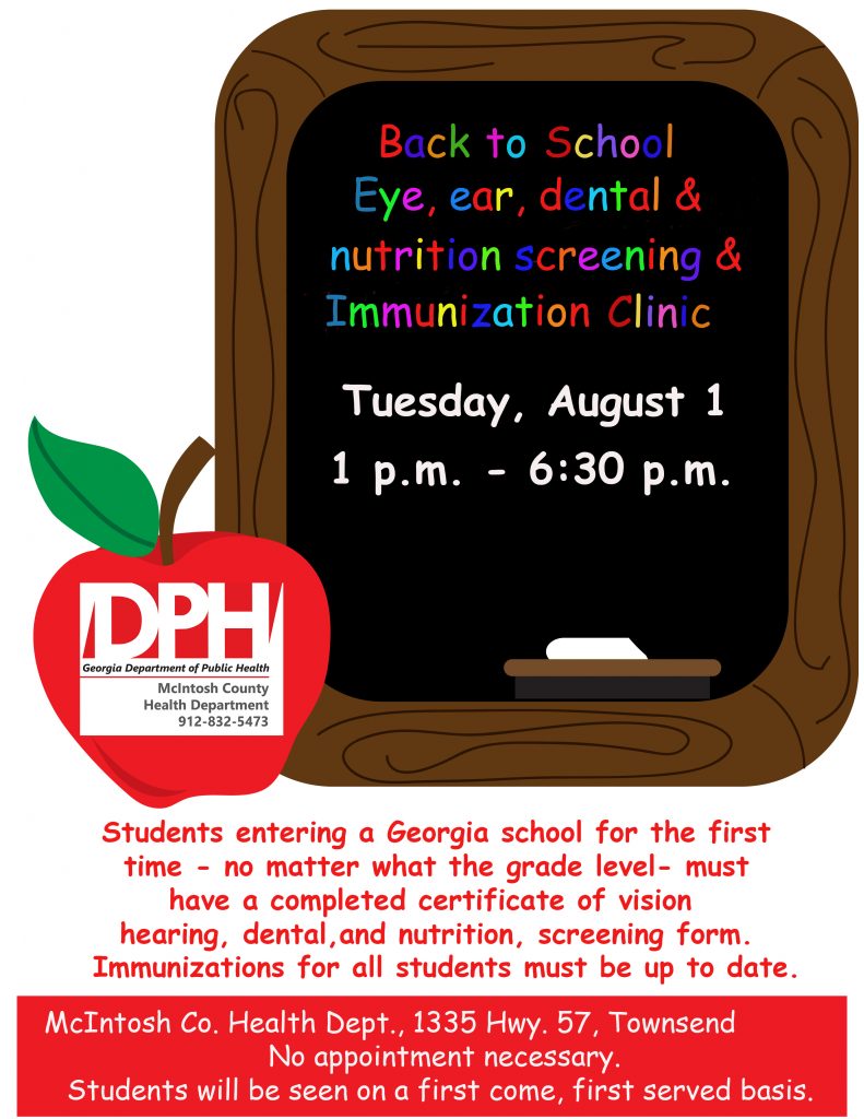 McIntosh County Back to School Clinic Coastal Health District