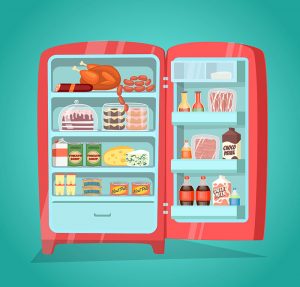 graphic of an open refrigerator
