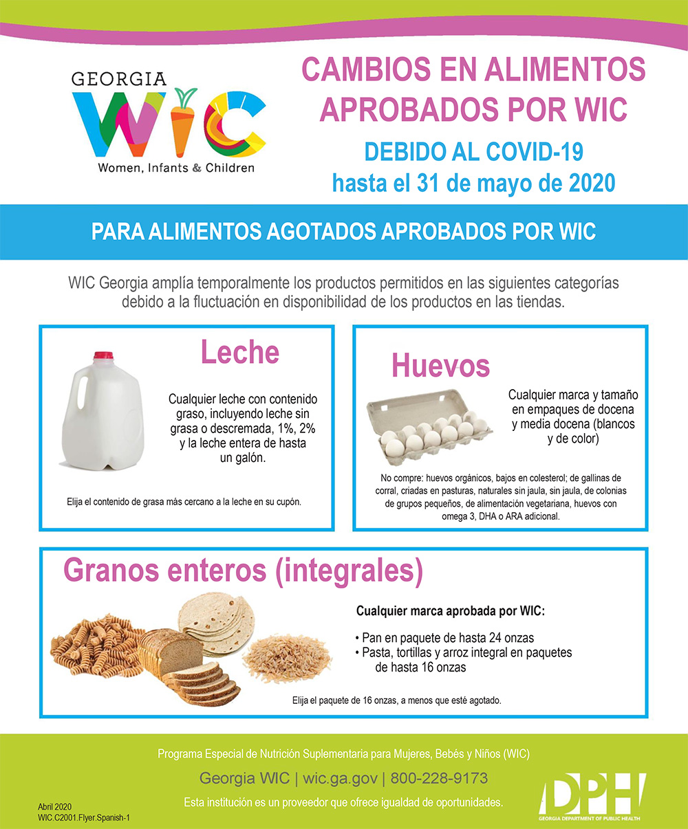 WIC Approved Food Changes Coastal Health District