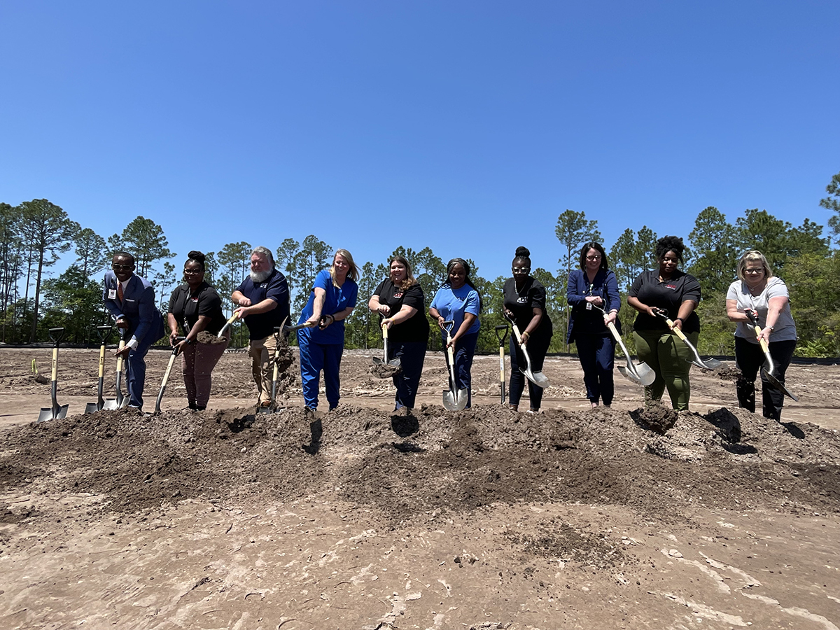 The staff of Camden County Health Department breaking ground on construction of new building